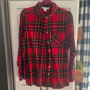 Old Navy Red and Black Plaid Shirt